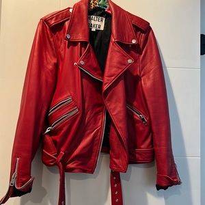Red leather jacket